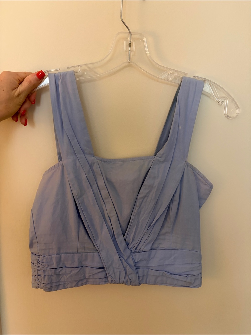 Zara Light Blue Wrap-Style Cropped Cami